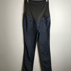 Ann Taylor Loft Maternity Jeans Slim Straight SZ 6M Over Belly Panel Dark